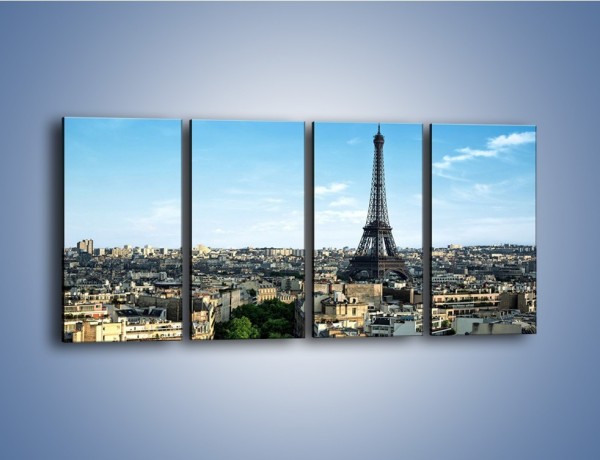 Obraz na płótnie – Wieża Eiffla w Paryżu – czteroczęściowy AM561W1