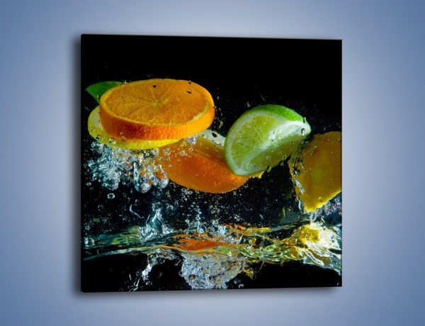 Obraz na płótnie – Radośnie skąpane owocowe kawałki – jednoczęściowy kwadratowy JN099