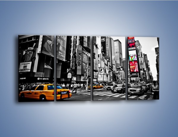 Obraz na płótnie – Times Square w godzinach szczytu – czteroczęściowy AM598W1