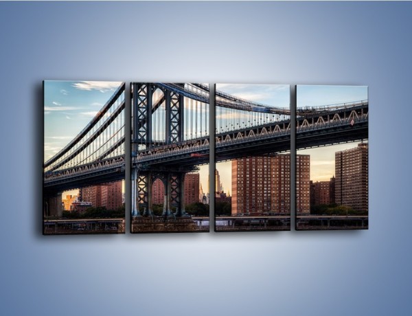 Obraz na płótnie – Manhattan Bridge – czteroczęściowy AM607W1