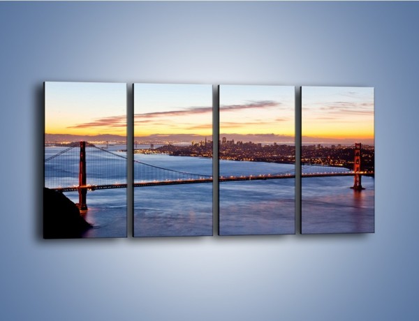 Obraz na płótnie – Most Golden Gate o zachodzie słońca – czteroczęściowy AM608W1