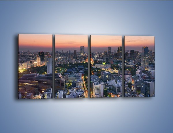 Obraz na płótnie – Tokyo o poranku – czteroczęściowy AM633W1