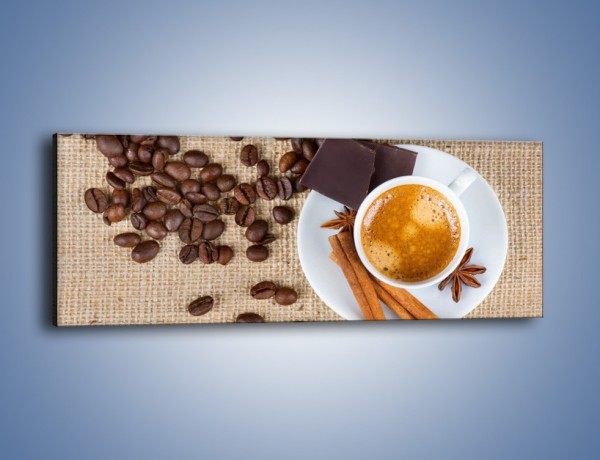 Obraz na płótnie – Kawa i czekolada – jednoczęściowy panoramiczny JN420