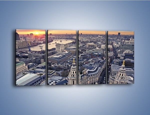 Obraz na płótnie – Widok na Londyn z Katedry św. Pawła – czteroczęściowy AM652W1