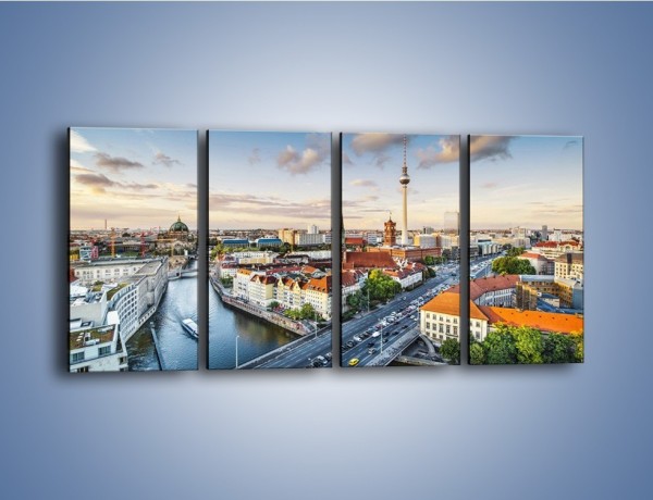 Obraz na płótnie – Panorama Berlina – czteroczęściowy AM673W1