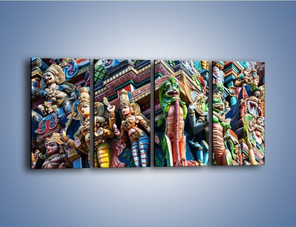 Obraz na płótnie – Zrobienia hinduskiej Świątyni Minakszi – czteroczęściowy AM703W1