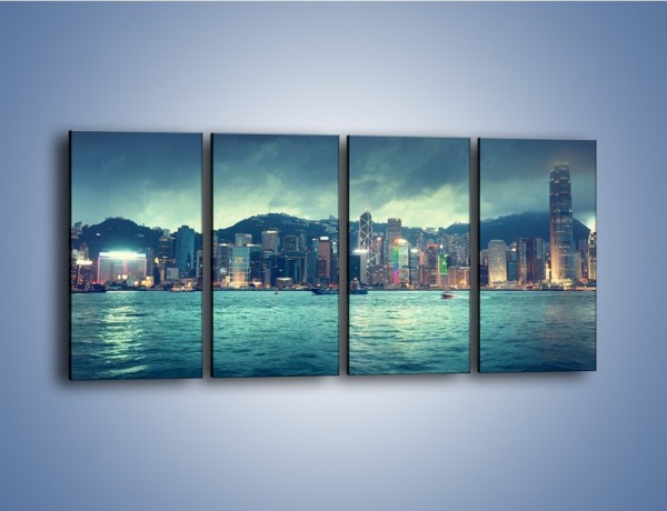 Obraz na płótnie – Linia nabrzeża Hong Kongu – czteroczęściowy AM708W1