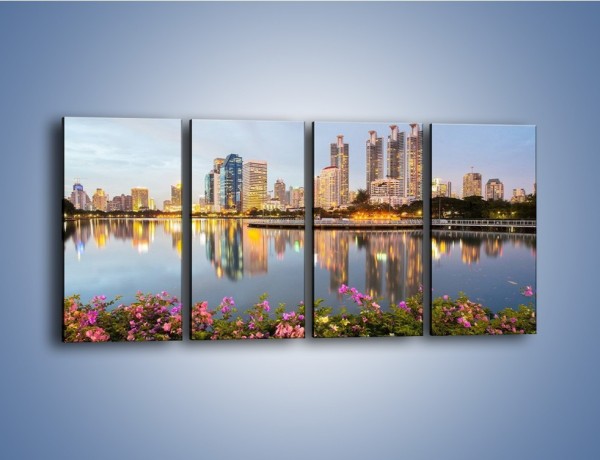 Obraz na płótnie – Panorama Bangkoku – czteroczęściowy AM710W1
