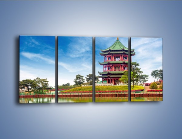 Obraz na płótnie – Chiński ogród w Singapurze – czteroczęściowy AM715W1