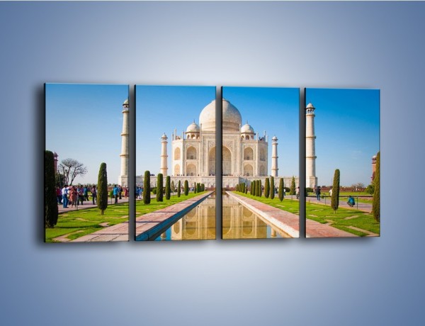 Obraz na płótnie – Taj Mahal pod błękitnym niebem – czteroczęściowy AM750W1