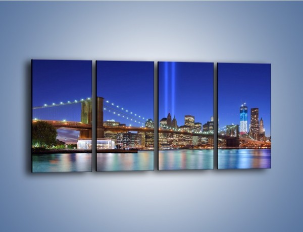 Obraz na płótnie – Świetlne kolumny w Nowym Jorku – czteroczęściowy AM757W1