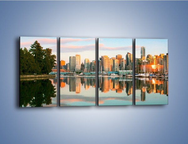 Obraz na płótnie – Widok na Vancouver – czteroczęściowy AM765W1