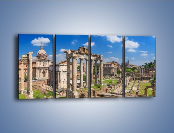 Obraz na płótnie – Panorama rzymskich ruin – czteroczęściowy AM767W1