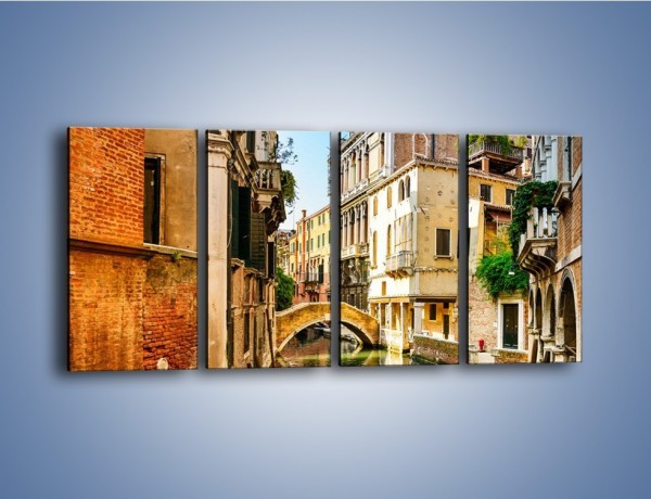 Obraz na płótnie – Romantyczny kanał w Wenecji – czteroczęściowy AM795W1