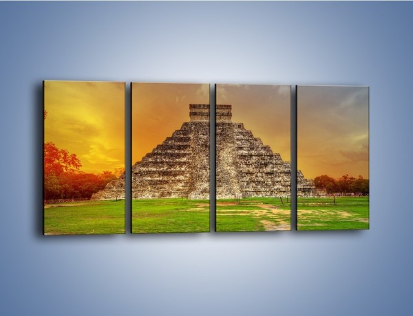 Obraz na płótnie – Piramida Kukulkana w Meksyku – czteroczęściowy AM814W1