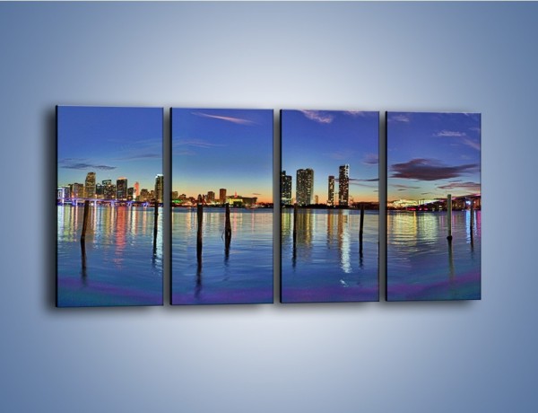 Obraz na płótnie – Panorama Miami – czteroczęściowy AM818W1