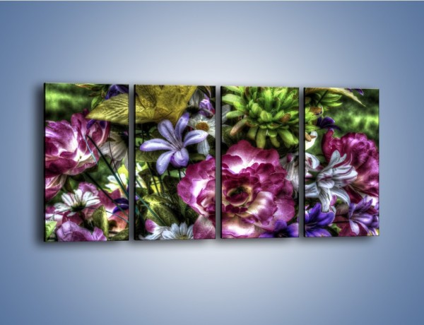 Obraz na płótnie – Kwiaty w różnych odcieniach – czteroczęściowy GR318W1