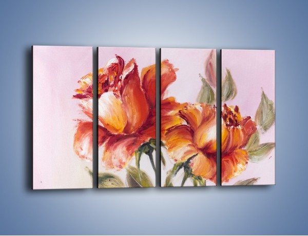 Obraz na płótnie – Kwiaty na płótnie malowane – czteroczęściowy GR322W1