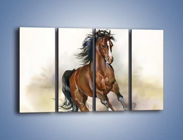 Obraz na płótnie – Piękny koń w galopie – czteroczęściowy GR338W1