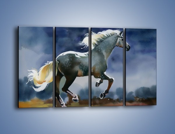 Obraz na płótnie – Bieg z koniem przez noc – czteroczęściowy GR339W1