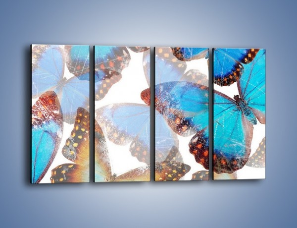 Obraz na płótnie – Motyl w niebieskim kolorze – czteroczęściowy GR403W1