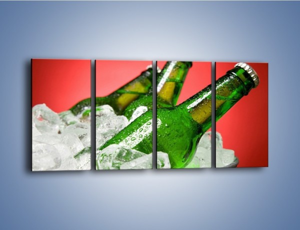 Obraz na płótnie – Zmrożone butelki piwa – czteroczęściowy JN025W1