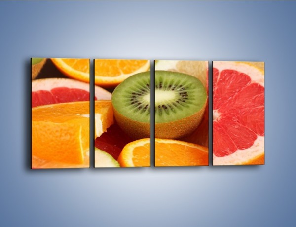 Obraz na płótnie – Kolorowe połówki owoców – czteroczęściowy JN026W1