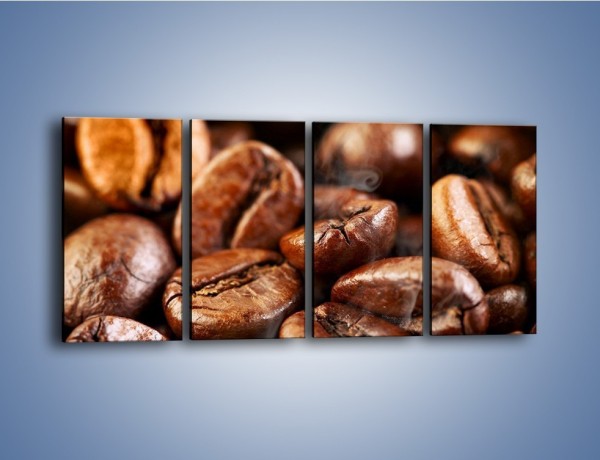 Obraz na płótnie – Parzone ziarna kawy – czteroczęściowy JN027W1