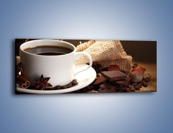 Obraz na płótnie – Kawa z dodatkiem czekolady – jednoczęściowy panoramiczny JN453