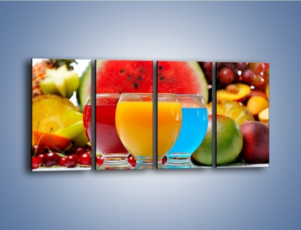 Obraz na płótnie – Kolorowe drineczki z soczystych owoców – czteroczęściowy JN029W1