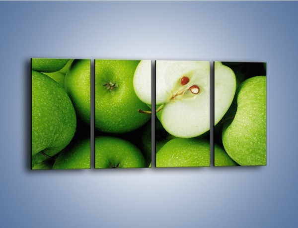 Obraz na płótnie – Zielone jabłuszka – czteroczęściowy JN039W1
