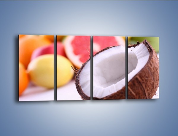 Obraz na płótnie – Kokosowo-owocowy mix – czteroczęściowy JN042W1