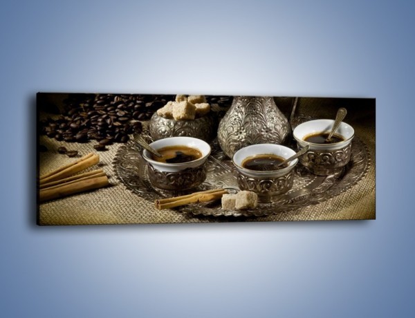 Obraz na płótnie – Tajemnicze opowieści przy kawie – jednoczęściowy panoramiczny JN455