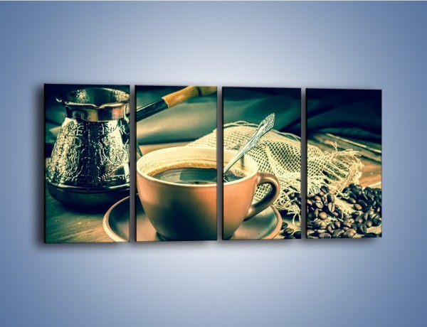 Obraz na płótnie – Czarna kawa arabica – czteroczęściowy JN064W1