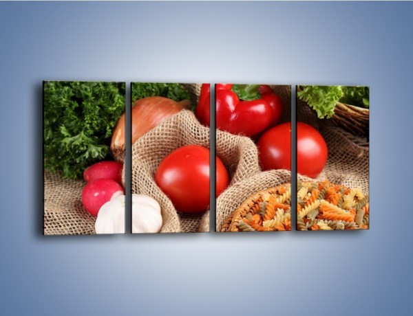 Obraz na płótnie – Makaron z warzywami – czteroczęściowy JN076W1