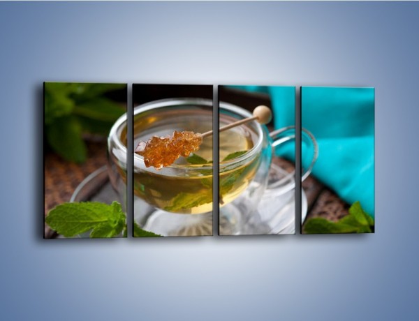 Obraz na płótnie – Oczyszczająca zielona herbata – czteroczęściowy JN104W1
