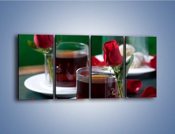 Obraz na płótnie – Herbata ze szczyptą miłości – czteroczęściowy JN119W1