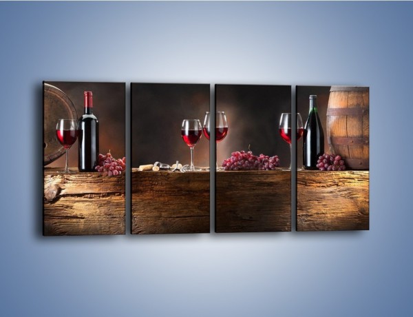 Obraz na płótnie – Beczuszki czerwonego wina – czteroczęściowy JN142W1