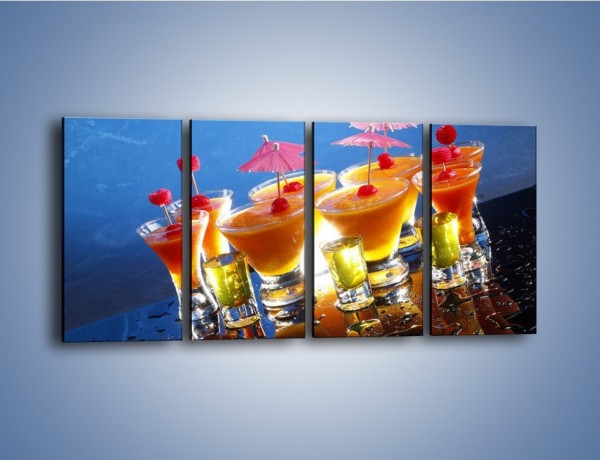 Obraz na płótnie – Tropikalne drinki nocą – czteroczęściowy JN160W1