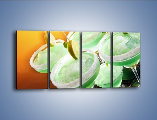 Obraz na płótnie – Zielone alkoholowe szaleństwo – czteroczęściowy JN162W1