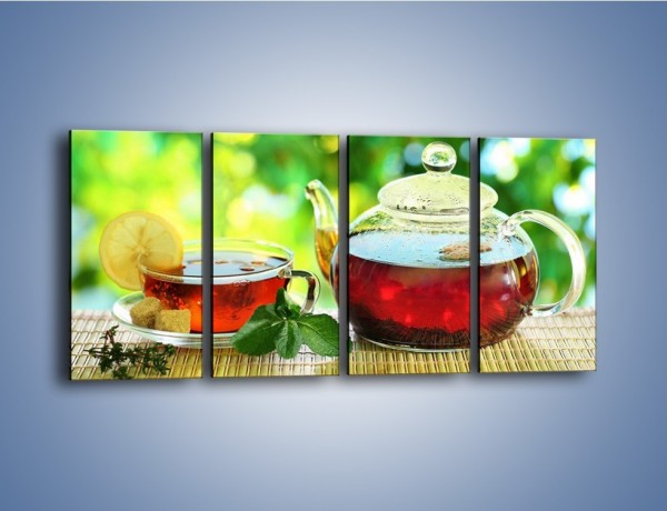 Obraz na płótnie – Ogrodowa herbatka – czteroczęściowy JN235W1