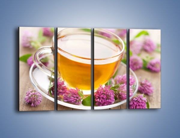 Obraz na płótnie – Herbata z kwiatami – czteroczęściowy JN283W1