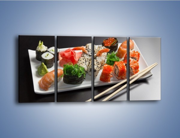 Obraz na płótnie – Kuchnia azjatycka na półmisku – czteroczęściowy JN295W1