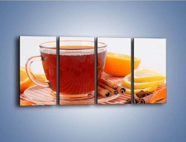 Obraz na płótnie – Moc herbaty w małej filiżance – czteroczęściowy JN297W1