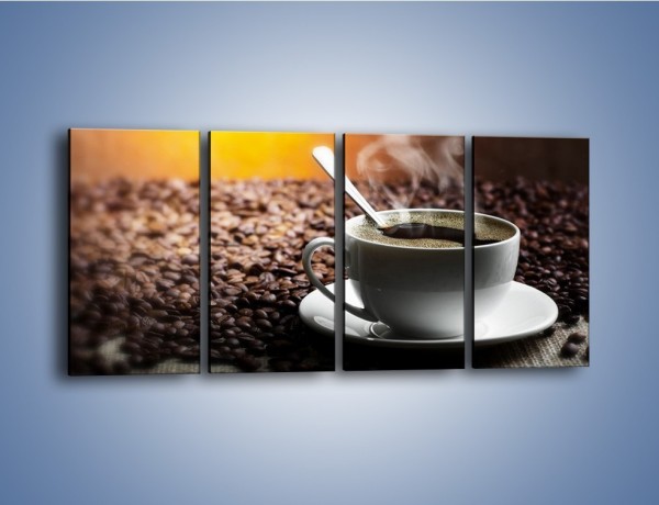Obraz na płótnie – Aromatyczna filiżanka kawy – czteroczęściowy JN298W1