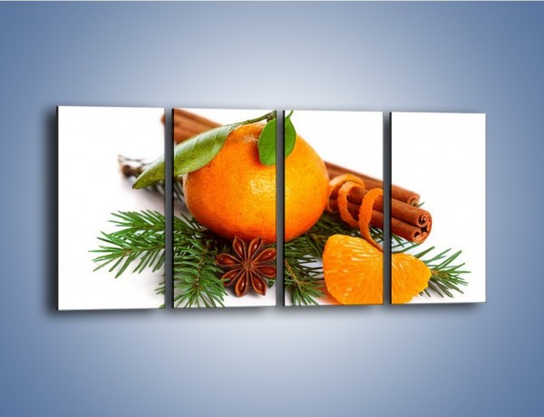 Obraz na płótnie – Pomarańcza na święta – czteroczęściowy JN306W1