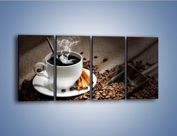Obraz na płótnie – Czarna palona kawa – czteroczęściowy JN311W1