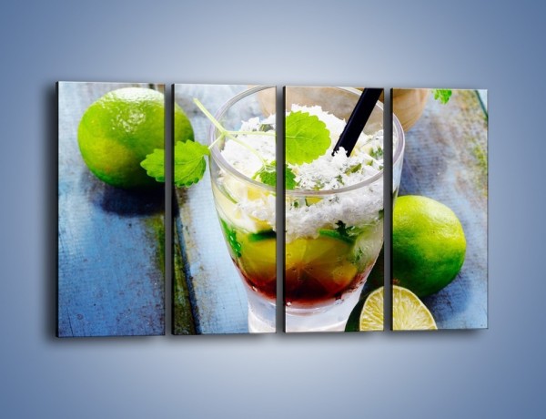 Obraz na płótnie – Limonkowy drink z miętą – czteroczęściowy JN325W1