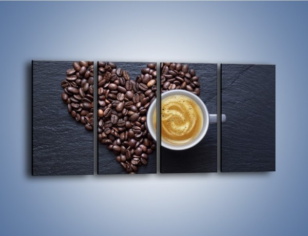 Obraz na płótnie – Miłość do czarnej kawy – czteroczęściowy JN328W1