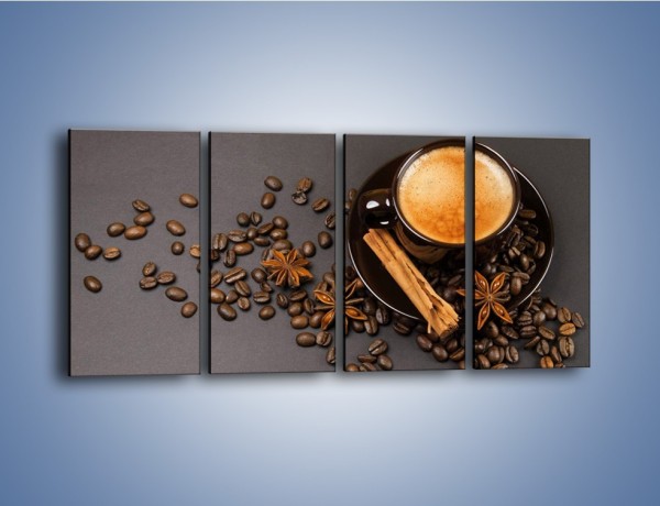Obraz na płótnie – Kawa z goździkiem – czteroczęściowy JN349W1